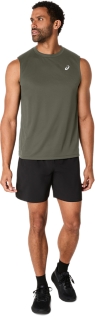 Image 6 of 6 of Men's MANTLE GREEN MESH SLEEVELESS TOP Men's Tank Tops