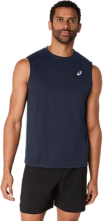 Alternative image view of MESH SLEEVELESS TOP,  MIDNIGHT