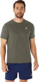 Alternative image view of MESH SHORT SLEEVE TOP,  MANTLE GREEN