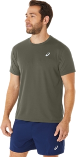 Image 3 of 5 of Men's MANTLE GREEN MESH SHORT SLEEVE TOP Men's Short Sleeve Shirts