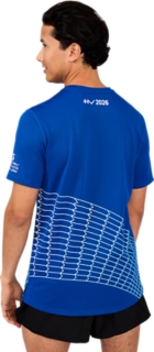 SM26 ASICS SILVER SHORT SLEEVED TOP, Asics Blue 2