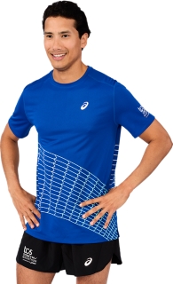 SM26 ASICS SILVER SHORT SLEEVED TOP, Asics Blue 3