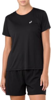 Women's SILVER SHORT SLEEVED TOP | Performance Black | Short