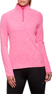 DORAI QUARTER ZIP TOP | Pink Glo Heather Hoodies & Sweatshirts ASICS