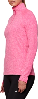 WOMEN'S DORAI QUARTER ZIP TOP | Pink Glo Heather | Hoodies u0026 Sweatshirts |  ASICS