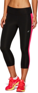 Capri Tight, Performance Black / Laser Pink, Tights & Leggings