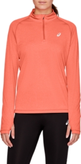 LS 1 2 ZIP TOP Women Sun Coral Heather notdisplayed ASICS