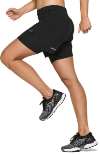 WOMEN\'S Black SHORT ASICS | 5.5IN Pants Performance Shorts & | | ROAD 2-N-1