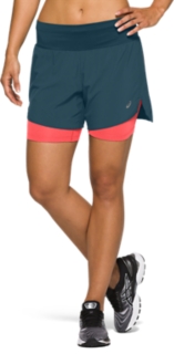 asics 2 in 1 running shorts womens