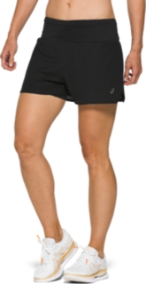 womens split side running shorts