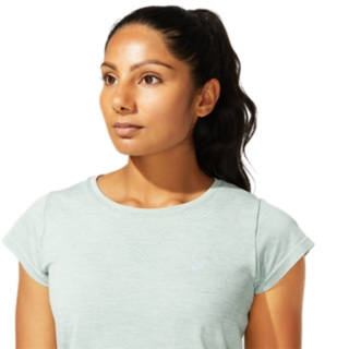 WOMEN'S RACE SEAMLESS SHORT SLEEVE TOP, Slate Grey, T-Shirts & Tops