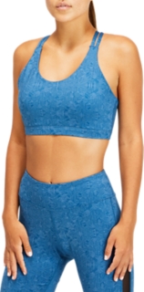 Under Armour Women's Mid Crossback Print Sports Bra - Blue - Hibbett