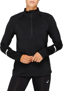 WOMEN'S COLD WEATHER HALF ZIP, Performance Black, Long Sleeve Shirts