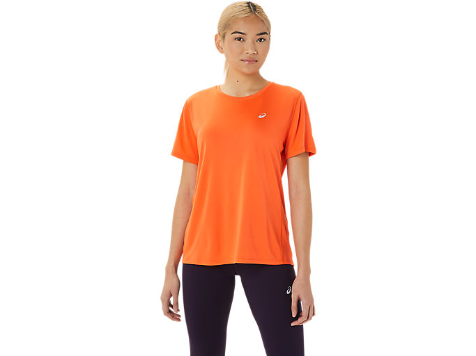 Image 1 of 6 of Women's Nova Orange KATAKANA SS TOP Women's Sports Short Sleeve Shirts