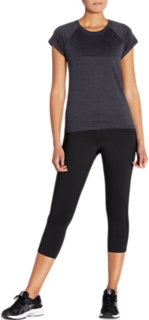 Athleta XS Mesh Mind Over Mat 227787 Capri Pants Gray/Black Leggings Criss  Cross