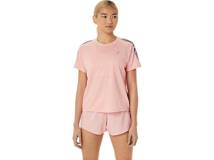 Image 1 of 7 of Women's Frosted Rose/Deep Mars ICON SS TOP Women's Sports Short Sleeve Shirts