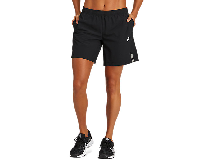 Image 1 of 6 of Women's Performance Black SPORT 7IN SLIT SHORT Women's Sports Shorts