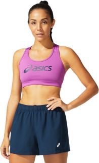 Alternative image view of ASICS LOGO BRA, DIGITAL GRAPE/FRENCH BLUE