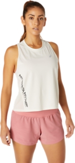 Women's SMSB RUN TANK Birch/Graphite Grey Singlets ASICS Australia