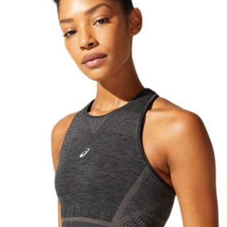 ランニングsfシームレスタンクトップ パフォーマンスブラック レディース Tシャツ ポロシャツ Asics