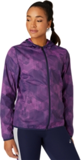 WOMEN'S PACKABLE JACKET | Digital Grape Print/Peacoat Jackets & Outerwear | ASICS