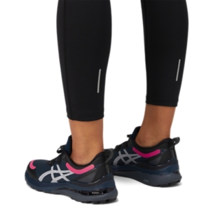 Asics, Pants & Jumpsuits, Asics Leg Balance Running Tights Metallic Fizzy  Peach Black Womens Size Small