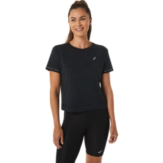 Women s RACE CROP TOP Performance Black Charcoal Grey Short