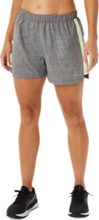 WOMEN'S READYSET 3IN SHORT Dark Grey Heather/Illuminate Yellow
