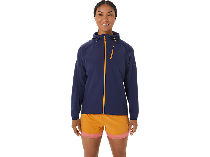 Image 1 of 11 of Women's Indigo Blue/Sandstorm FUJITRAIL WATERPROOF JACKET Women's Running & Athletic Jackets & Vests
