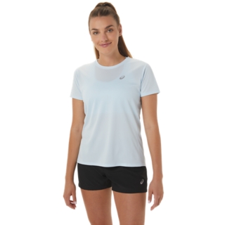 SILVER SHORT SLEEVED TOP Women Sky Womens Short Sleeved Tops ASICS Australia