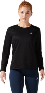 Women's SILVER LONG SLEEVED TOP, Performance Black, Long Sleeved Tops