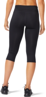 Salming Capri Logo Tights Women Black/Silver Reflective 3/4