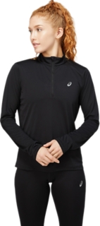 Women\'s CORE LS 1/2 ZIP TOP | Performance Black | Sport-Shirts langarm |  ASICS DE