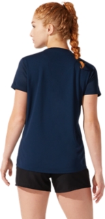 Asics t shirt store femme deepblue