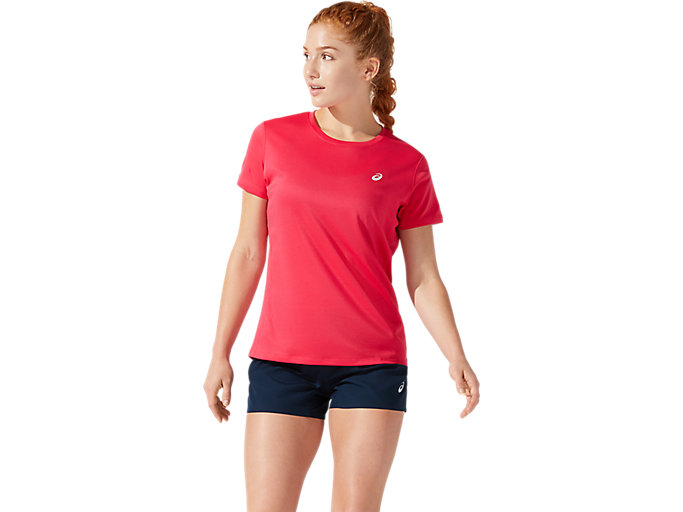 Image 1 of 5 of Women's Pixel Pink CORE SS TOP Women's Sports Short Sleeve Shirts