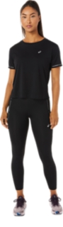 Buy Asics women sport fit brand logo running leggings black Online