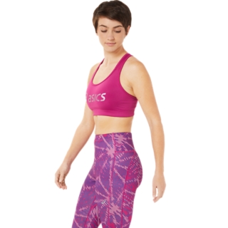 WOMEN'S SAKURA ASICS LOGO BRA, Fuchsia Red, Sports Bras