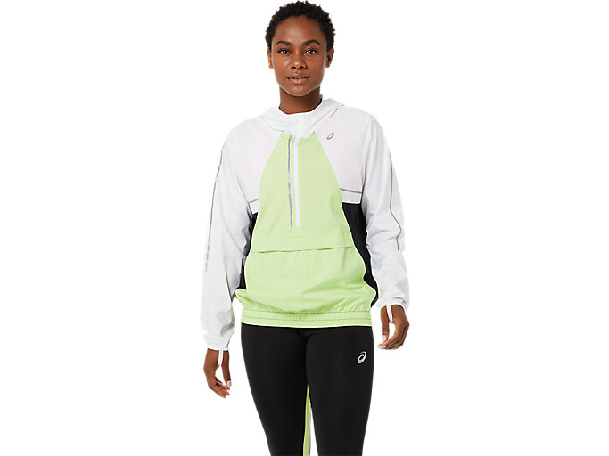 Image 1 of 11 of Women's Brilliant White/Lime Green LITE-SHOW JACKET Women's Sports Jackets & Sports Vests