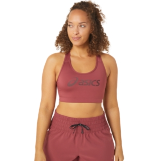 Women's ASICS PADDED BRA, Brisket Red/Port Royal