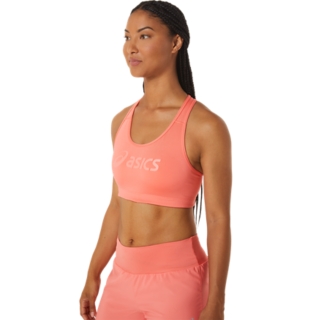 ASICS PADDED BRA, PAPAYA/GUAVA, Women Sports Bra