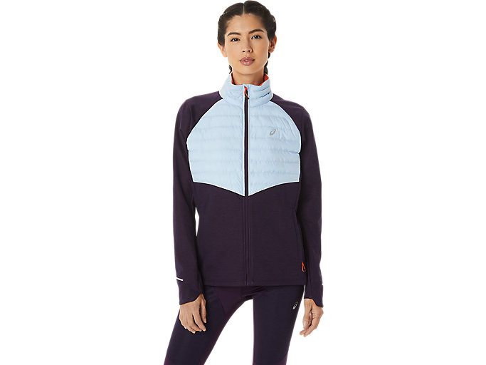 Image 1 of 10 of Mulher Night Shade Heather/Soft Sky WINTER RUN JACKET Casacos e coletes para mulher