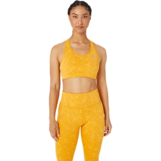 Women's RUNKOYO JACQUARD BRA, Tiger Yellow, Sports Bras