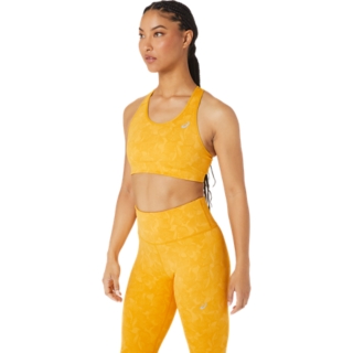 Women's RUNKOYO JACQUARD BRA, Tiger Yellow, Sports Bras