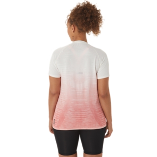 Women's SEAMLESS SS TOP, Cream/Papaya, Manga Curta T-Shirt