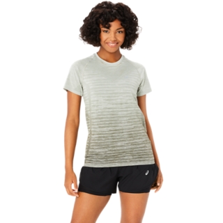 WOMEN'S RACE SEAMLESS SHORT SLEEVE TOP, Slate Grey, T-Shirts & Tops