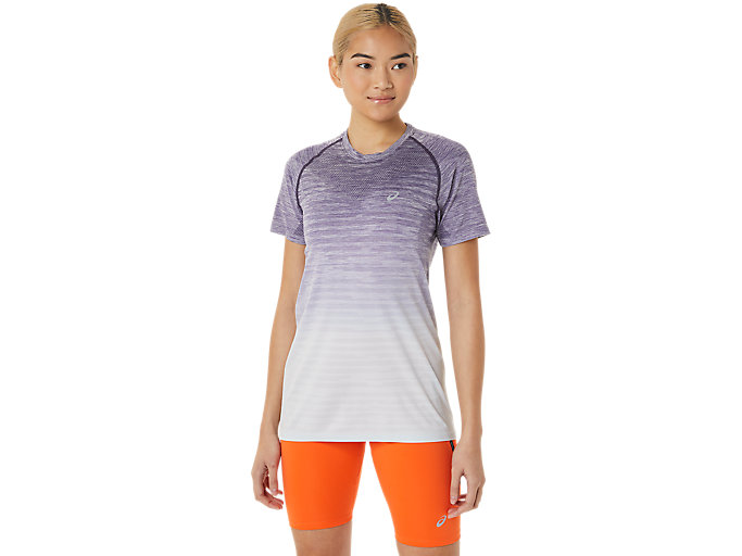 Image 1 of 7 of Women's Night Shade/Soft Sky SEAMLESS SS TOP Women's Sports Short Sleeve Shirts
