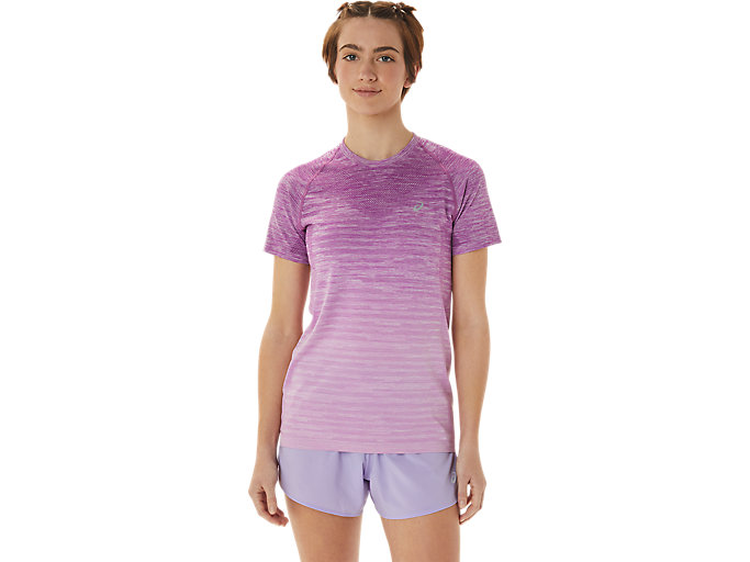 Image 1 of 7 of WOMEN'S SEAMLESS SHORT SLEEVE TOP color Orchid/Lavender Glow