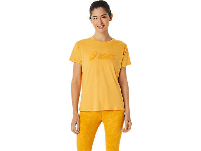 Image 1 of 6 of Femme Tiger Yellow RUNKOYO ASICS TOP Tops à manches courtes des femmes