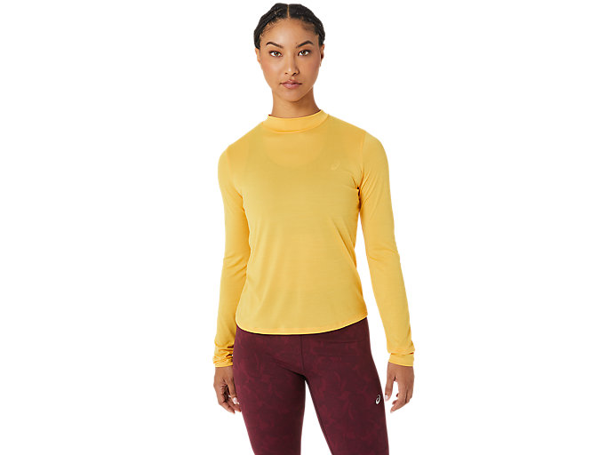 Image 1 of 4 of Donna Tiger Yellow RUNKOYO MOCK NECK LS TOP Maglie a maniche lunghe da donna