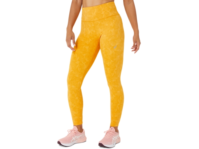 WOMEN'S RUNKOYO JACQUARD TIGHT, Tiger Yellow, Tights & Leggings